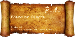 Patzauer Albert névjegykártya